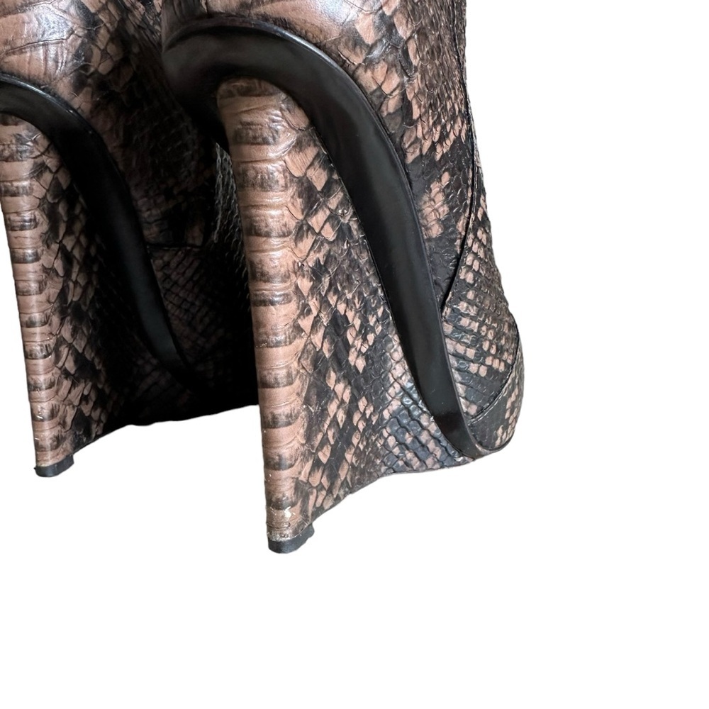 Giuseppe Zanotti Python Ankle Booties In Brown Si… - image 7